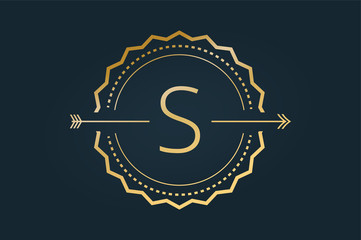 Fototapeta premium Vintage old style shield logo icon template