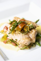 Red snapper salad with citrus fruit and herbs