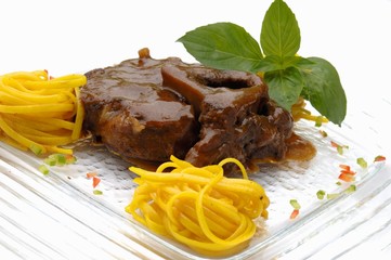 Ossobuco with saffron pasta