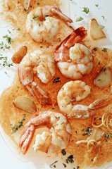 Gambas with sherry and garlic