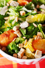 Salad with tomatos, tuna fish and croutons