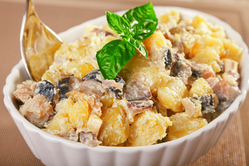 Potato salad with marinated fish