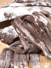 Raw chocolate tagliatelle