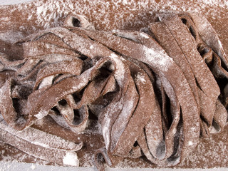 Raw chocolate tagliatelle