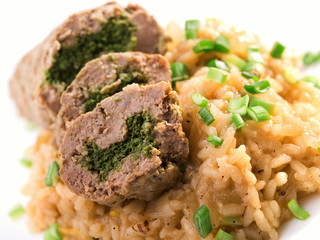 Roulade with risotto