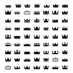 Fototapeta premium Set of black vector crowns
