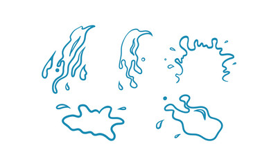 Spill Splash Pour Water Vector Bundle