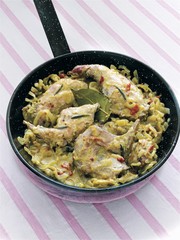 Rabbit with onions and brandy