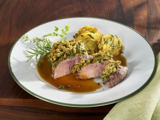 Loin of lamb with herb crust