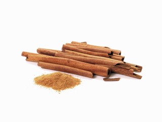 Cinnamon sticks and ground cinnamon