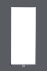 isolated roll up banner on grey background