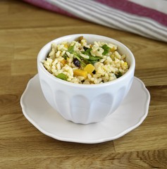 Fall Rice; Rice with Pumpkin Seeds, Cranberries, Sweet Potato and Arugula