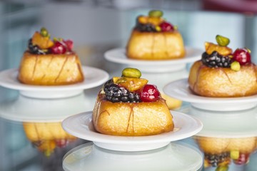 Petit fours with fruit and pistachios