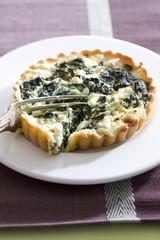 A spinach and feta quiche