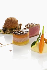 A venison medallion with brioche-mushroom dumplings