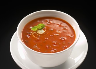 Cream of tomato soup with basil