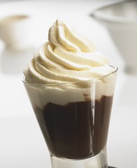 Chocolate mousse with cream