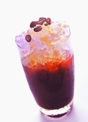 A coffee mojito made with rum and coffee liqueur