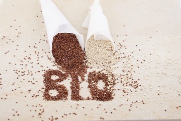 White and brown organic quinoa