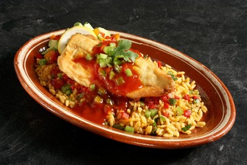 Chili Relleno on a Bed of Mexican Rice