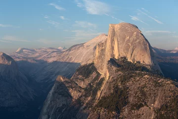 Acrylic prints Half Dome Half Dome peak in sunset light from Glacier Point trailhead
