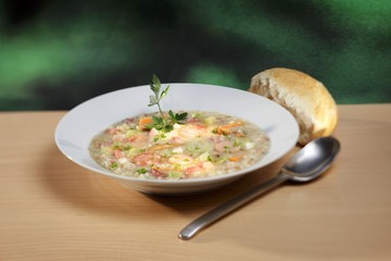 Barley stew with coriander