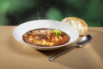 Goulash soup with parsley