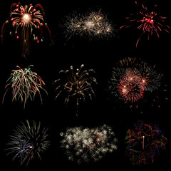 Beautiful colorful holiday fireworks