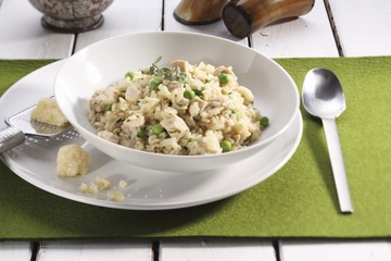 Risotto with peas and parmesan