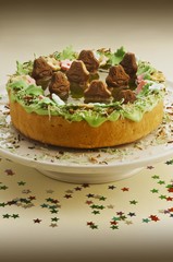 A frog pond cake for a child's party