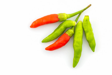 Red chili and green chili.