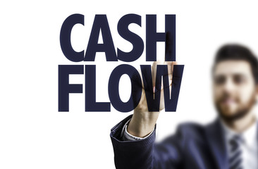 Business man pointing the text: Cash Flow