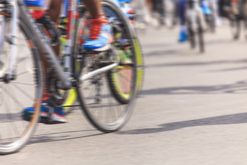 Motion blurred biker