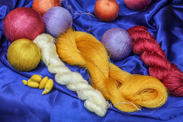 Hand made of raw  silk thread and cocoons