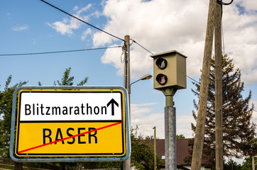 Ortstafel Blitzmarathon/Raser