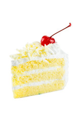 white cake delicious, vanilla cake topping with white chocolate