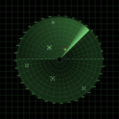 Radar screen on grid