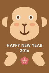 年賀状2016　おさる
