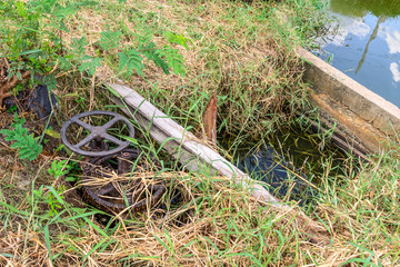 Metal valve of water pipe for pump system.