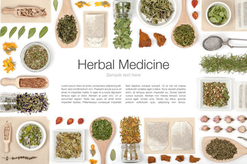 herbal tea on white background 