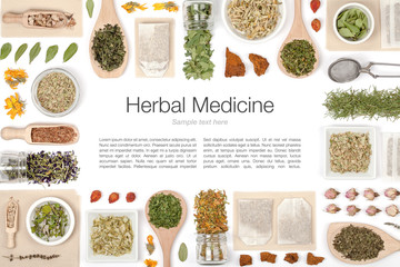 herbal tea on white background 