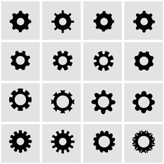 Vector black gear icon set