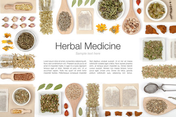 herbal tea on white background 