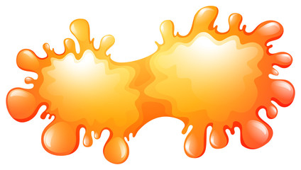 Two orange splashes connected