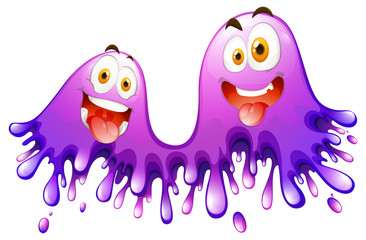 Purple splashes with crazy expressions