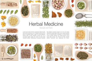 herbal tea on white background 