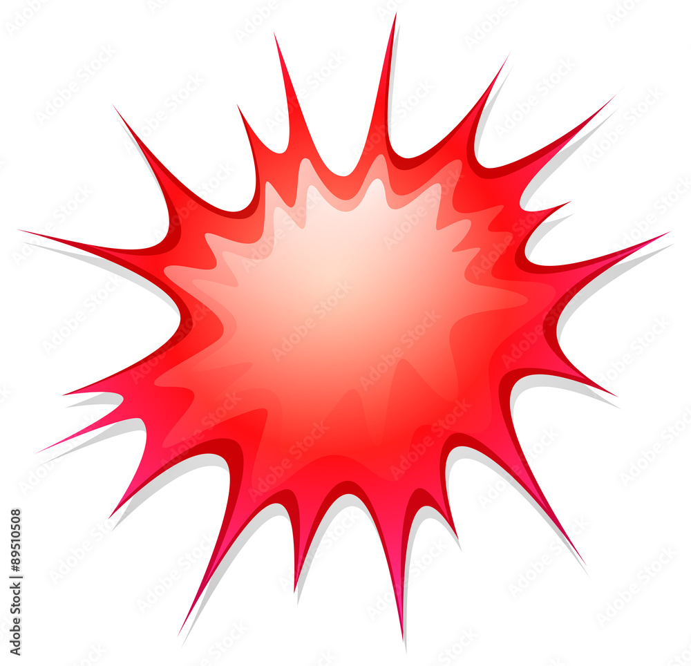 Poster red boom shape on white background....