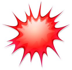 Red boom shape on white background.... © blueringmedia