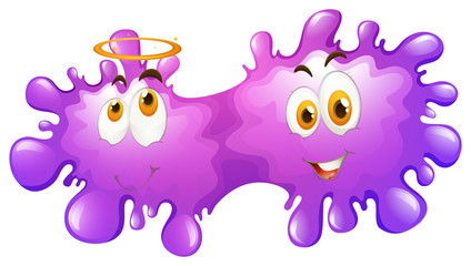 Purple cute splash faces