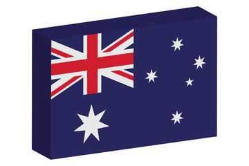 3D Isometric Flag Illustration of the country of  Australia